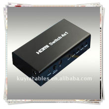 Hochwertiger 4x1 HDMI Switcher HDMI 4 in 1 aus Switcher